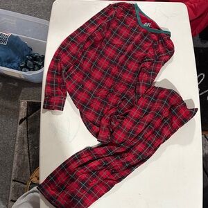 Kickee Pants Red & Green Plaid Kids Pajama Set